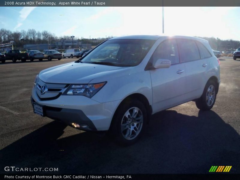 Aspen White Pearl / Taupe 2008 Acura MDX Technology