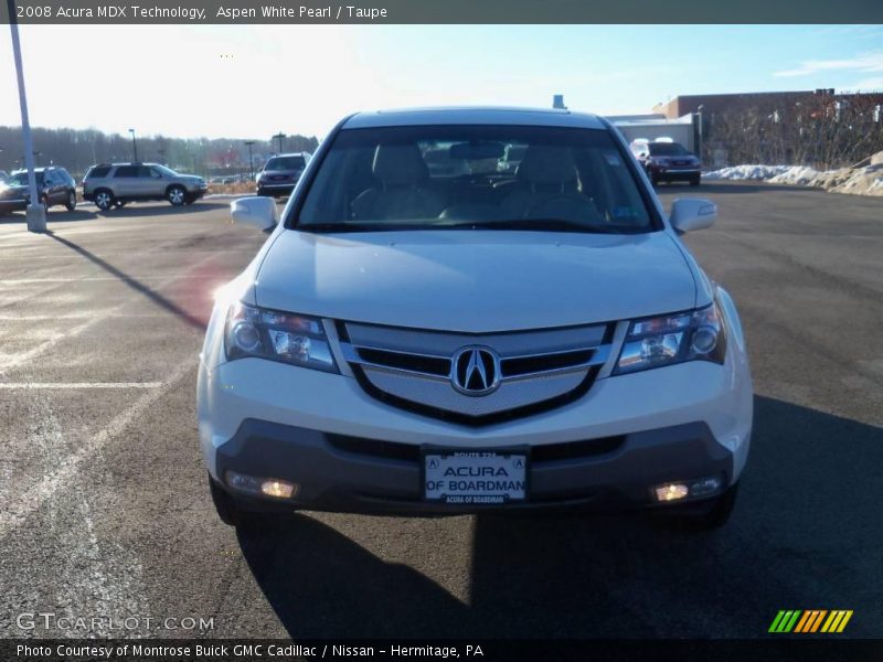 Aspen White Pearl / Taupe 2008 Acura MDX Technology