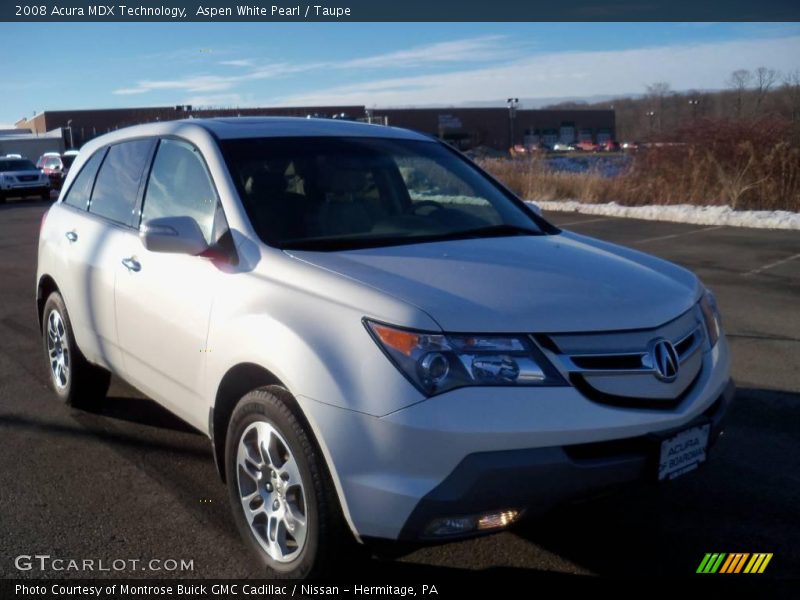 Aspen White Pearl / Taupe 2008 Acura MDX Technology