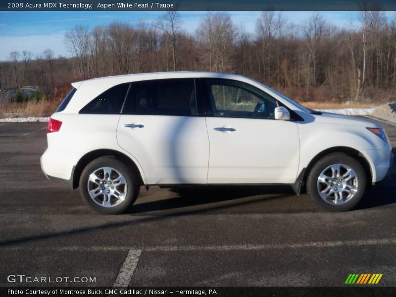Aspen White Pearl / Taupe 2008 Acura MDX Technology