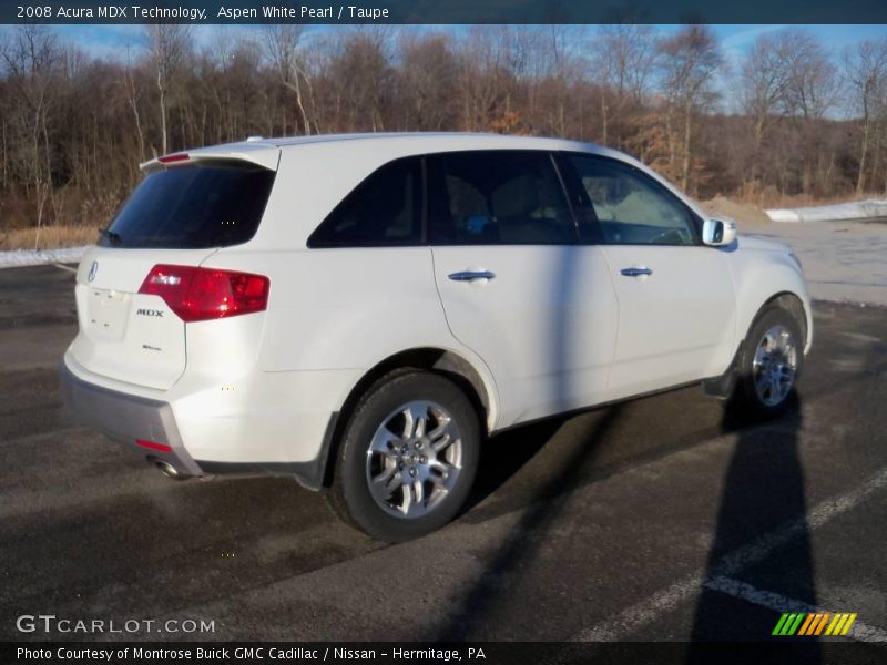 Aspen White Pearl / Taupe 2008 Acura MDX Technology