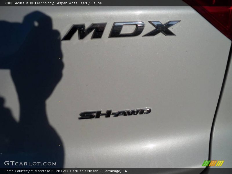 Aspen White Pearl / Taupe 2008 Acura MDX Technology