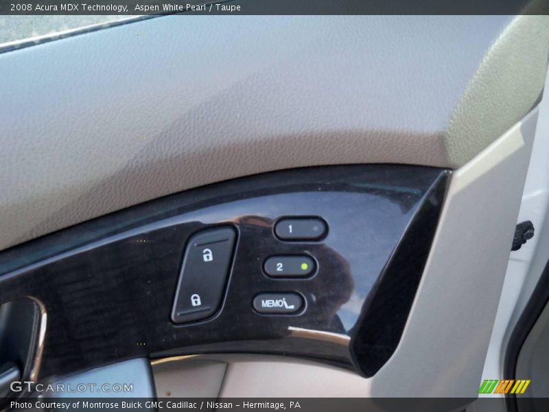 Aspen White Pearl / Taupe 2008 Acura MDX Technology
