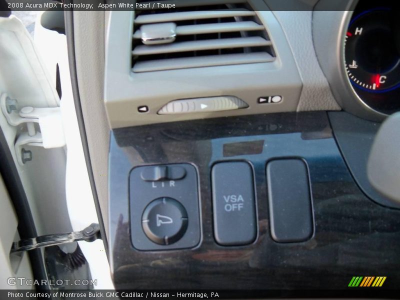 Aspen White Pearl / Taupe 2008 Acura MDX Technology