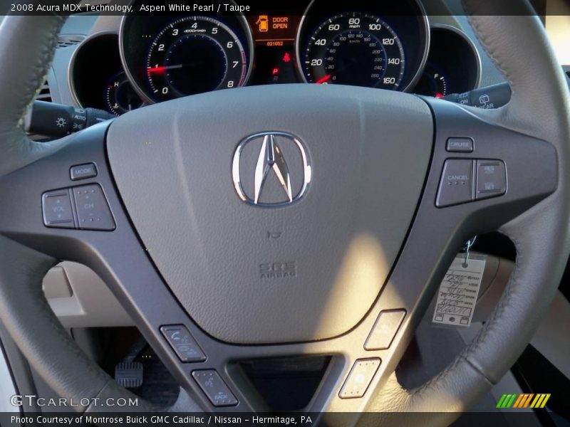 Aspen White Pearl / Taupe 2008 Acura MDX Technology