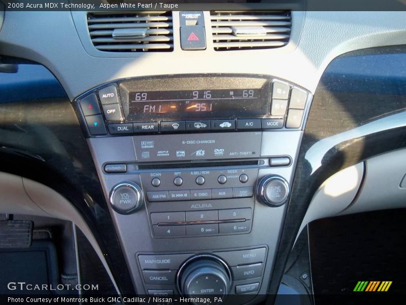 Aspen White Pearl / Taupe 2008 Acura MDX Technology