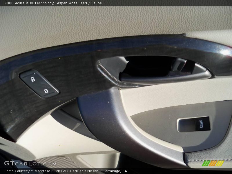 Aspen White Pearl / Taupe 2008 Acura MDX Technology