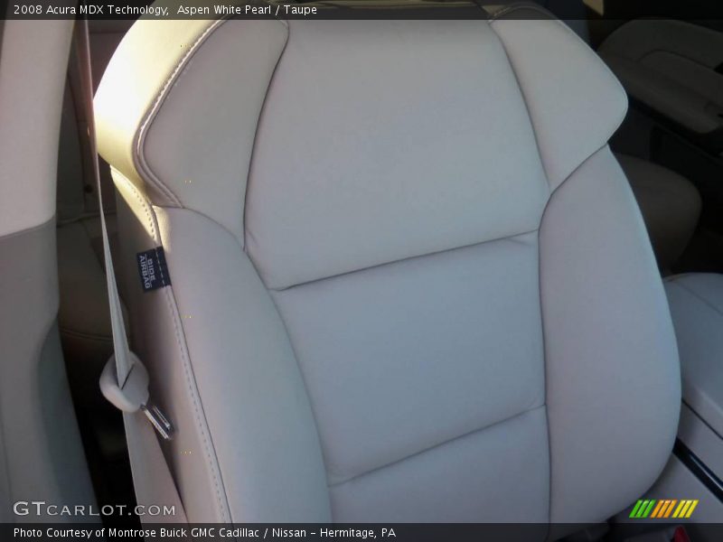 Aspen White Pearl / Taupe 2008 Acura MDX Technology