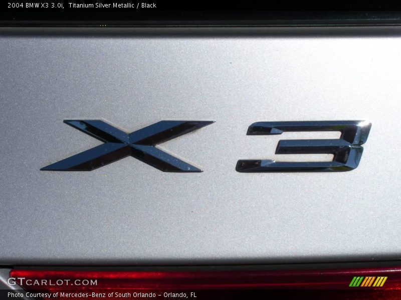 Titanium Silver Metallic / Black 2004 BMW X3 3.0i