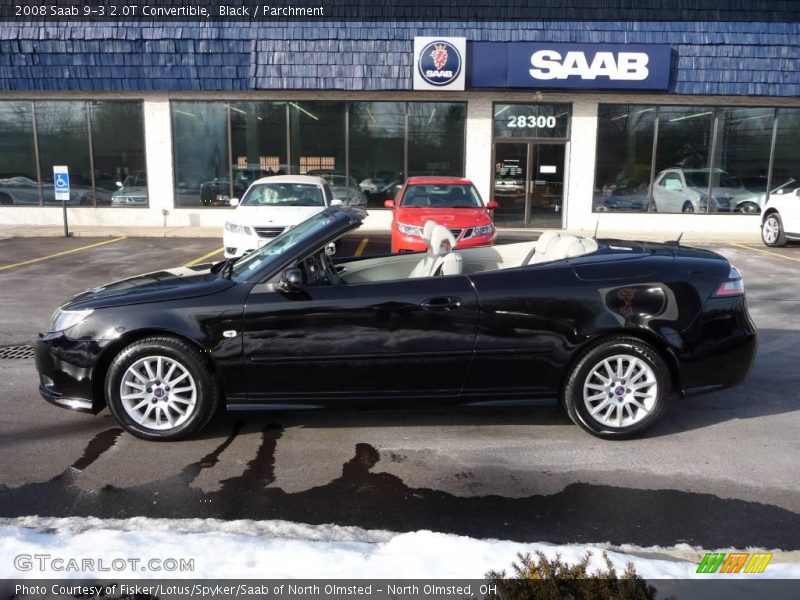 Black / Parchment 2008 Saab 9-3 2.0T Convertible