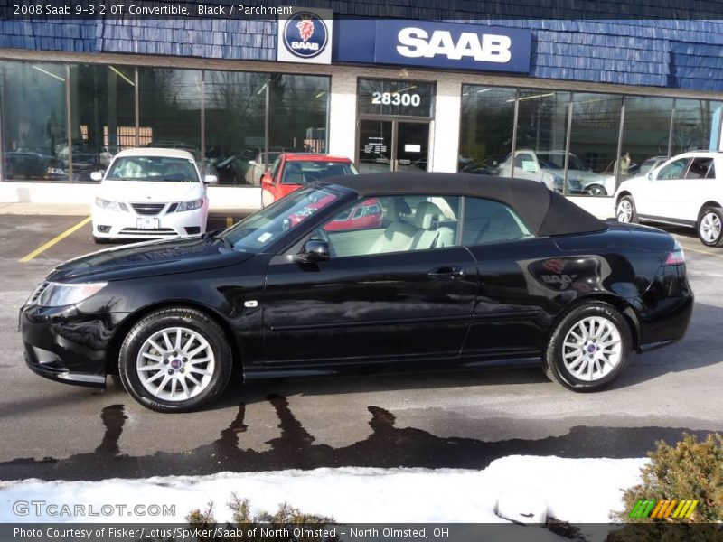 Black / Parchment 2008 Saab 9-3 2.0T Convertible