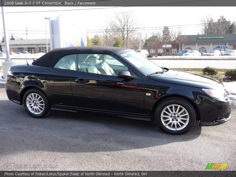 Black / Parchment 2008 Saab 9-3 2.0T Convertible