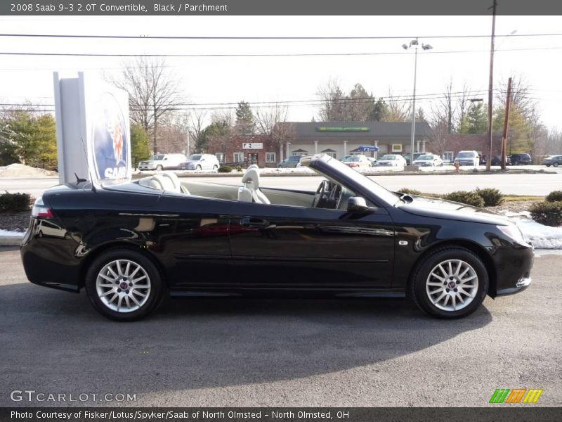 Black / Parchment 2008 Saab 9-3 2.0T Convertible