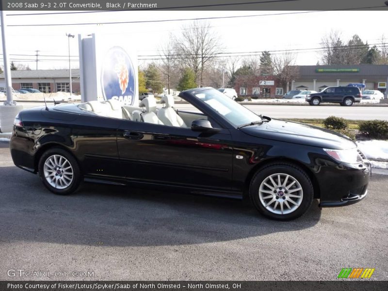 Black / Parchment 2008 Saab 9-3 2.0T Convertible