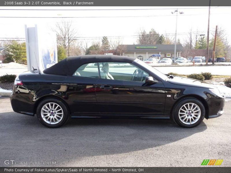 Black / Parchment 2008 Saab 9-3 2.0T Convertible