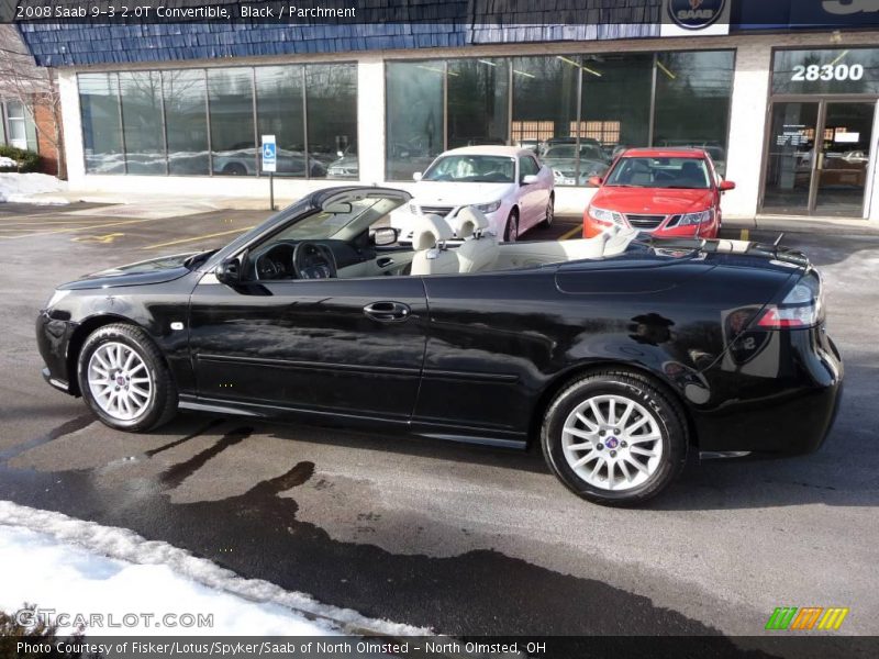 Black / Parchment 2008 Saab 9-3 2.0T Convertible