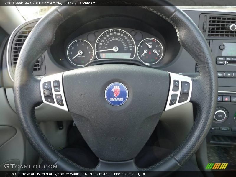 Black / Parchment 2008 Saab 9-3 2.0T Convertible