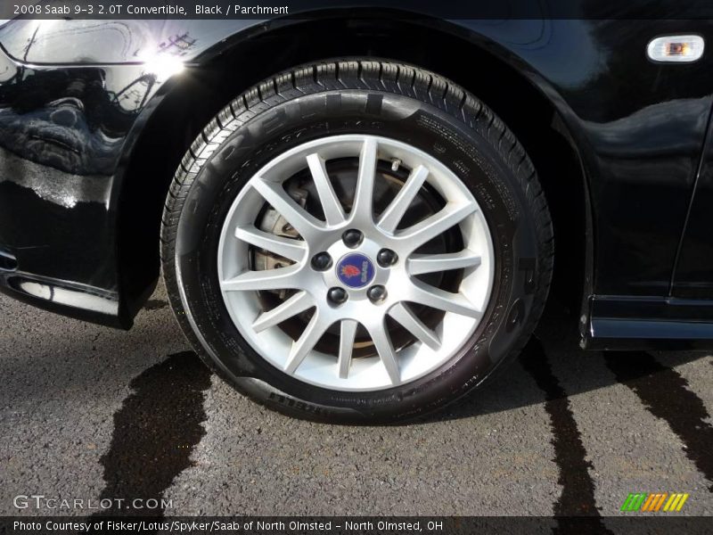 Black / Parchment 2008 Saab 9-3 2.0T Convertible