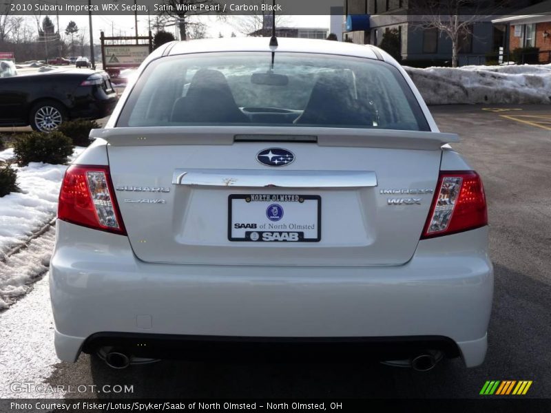 Satin White Pearl / Carbon Black 2010 Subaru Impreza WRX Sedan