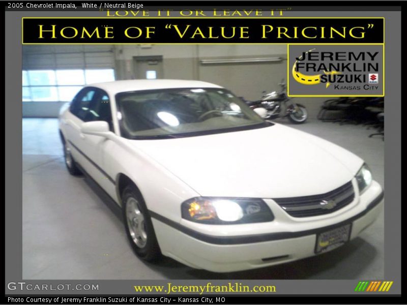 White / Neutral Beige 2005 Chevrolet Impala