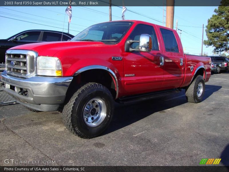 Red / Black 2003 Ford F350 Super Duty XLT Crew Cab