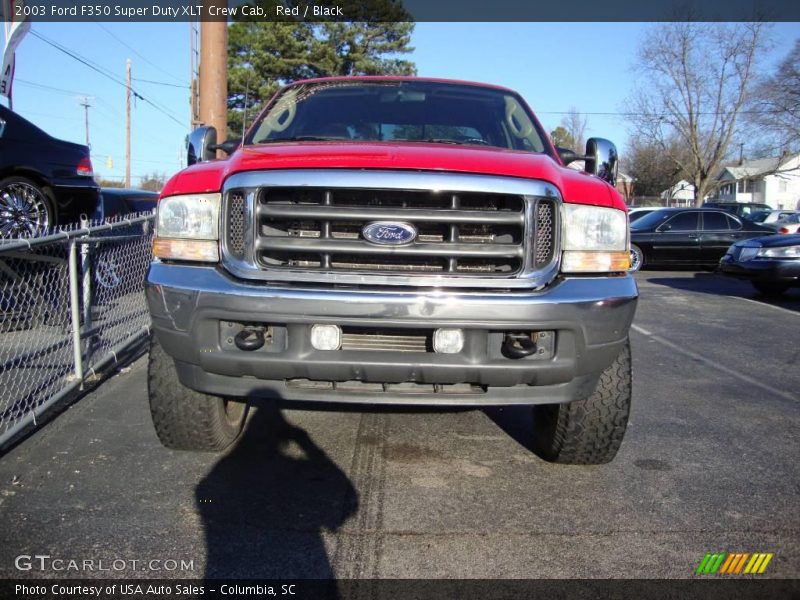 Red / Black 2003 Ford F350 Super Duty XLT Crew Cab