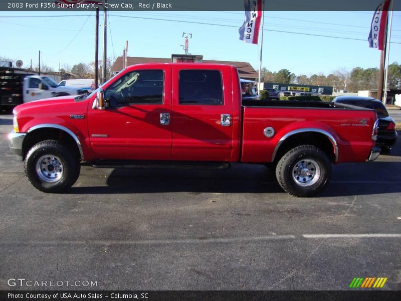 Red / Black 2003 Ford F350 Super Duty XLT Crew Cab