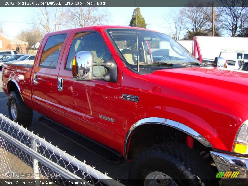 Red / Black 2003 Ford F350 Super Duty XLT Crew Cab