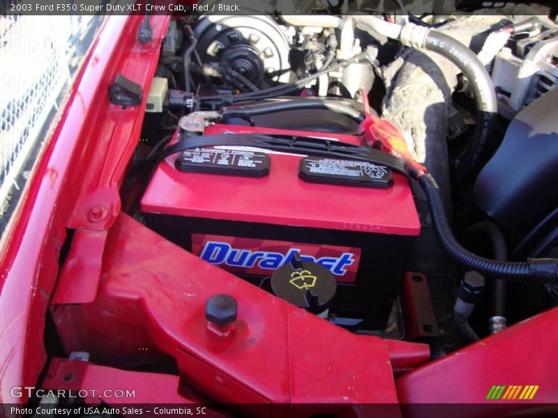 Red / Black 2003 Ford F350 Super Duty XLT Crew Cab