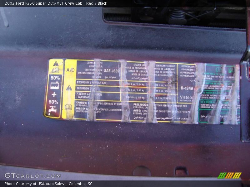 Red / Black 2003 Ford F350 Super Duty XLT Crew Cab