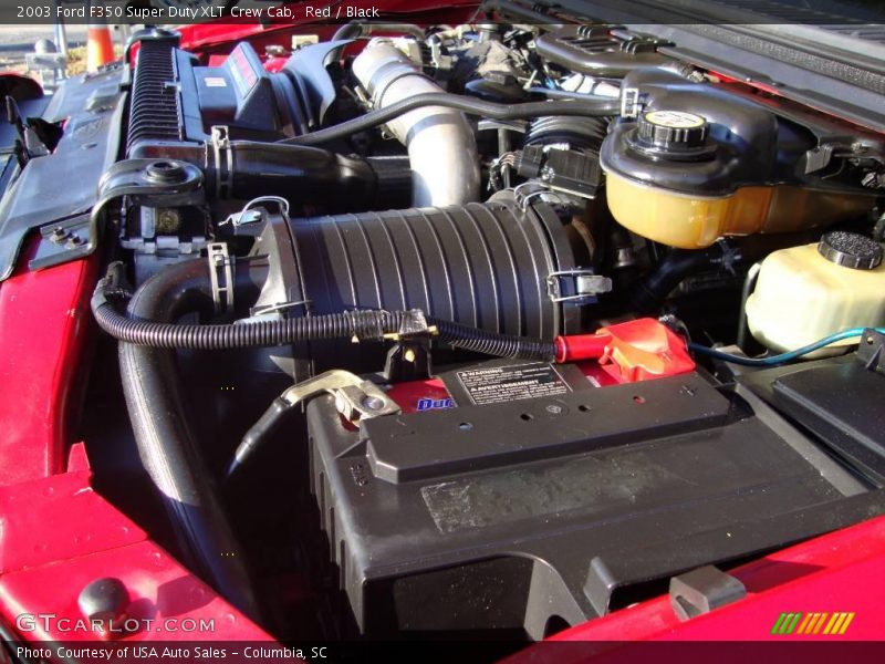 Red / Black 2003 Ford F350 Super Duty XLT Crew Cab