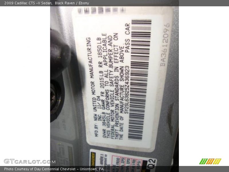 Black Raven / Ebony 2009 Cadillac CTS -V Sedan