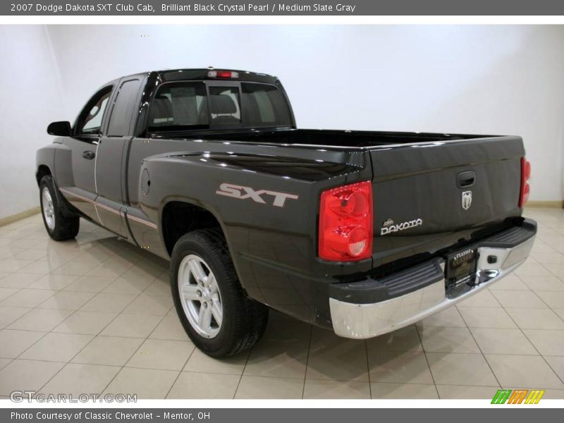 Brilliant Black Crystal Pearl / Medium Slate Gray 2007 Dodge Dakota SXT Club Cab