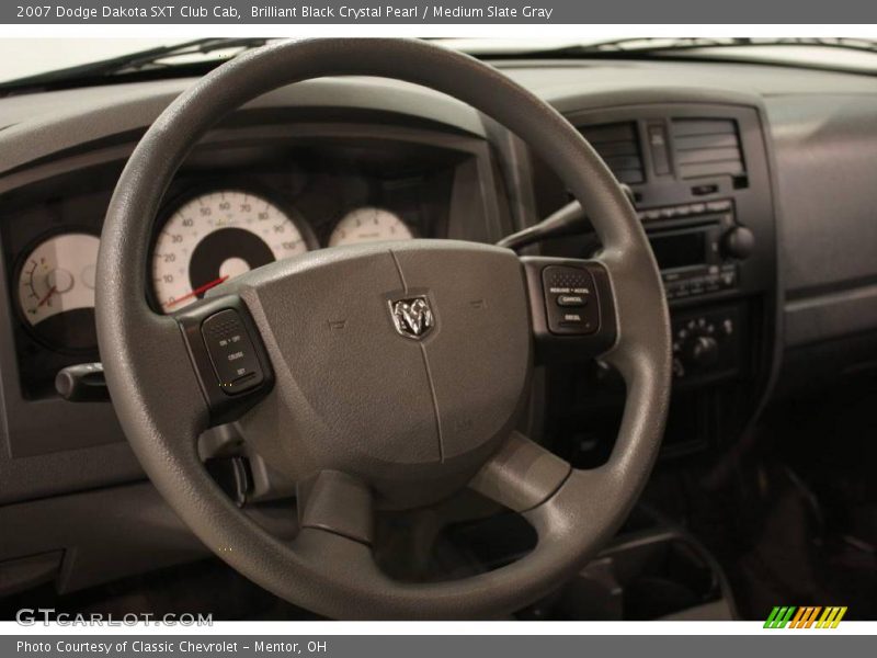 Brilliant Black Crystal Pearl / Medium Slate Gray 2007 Dodge Dakota SXT Club Cab