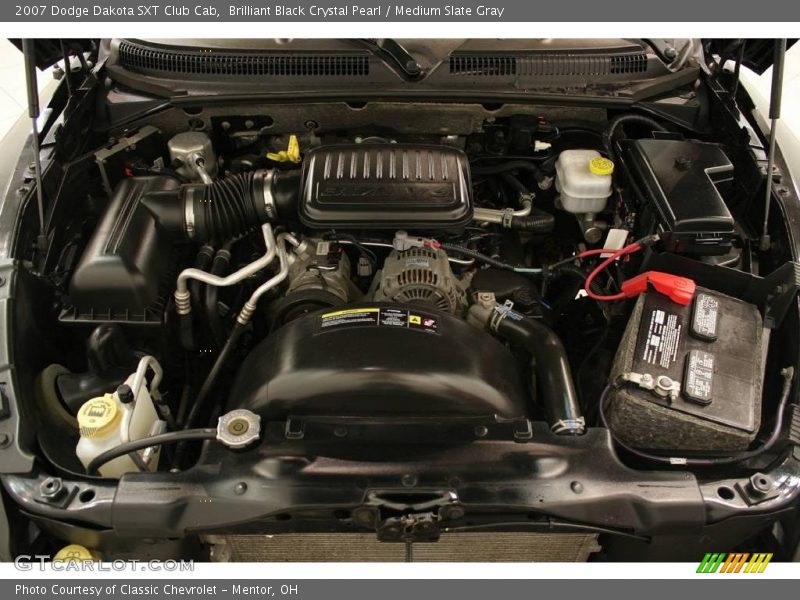 Brilliant Black Crystal Pearl / Medium Slate Gray 2007 Dodge Dakota SXT Club Cab