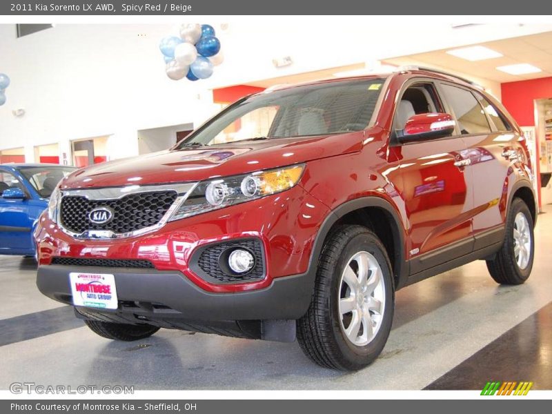Spicy Red / Beige 2011 Kia Sorento LX AWD