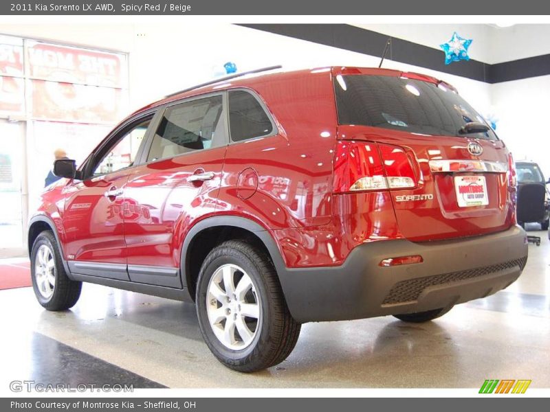Spicy Red / Beige 2011 Kia Sorento LX AWD