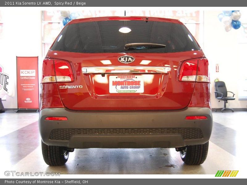 Spicy Red / Beige 2011 Kia Sorento LX AWD