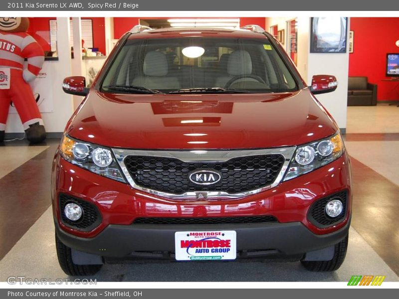 Spicy Red / Beige 2011 Kia Sorento LX AWD