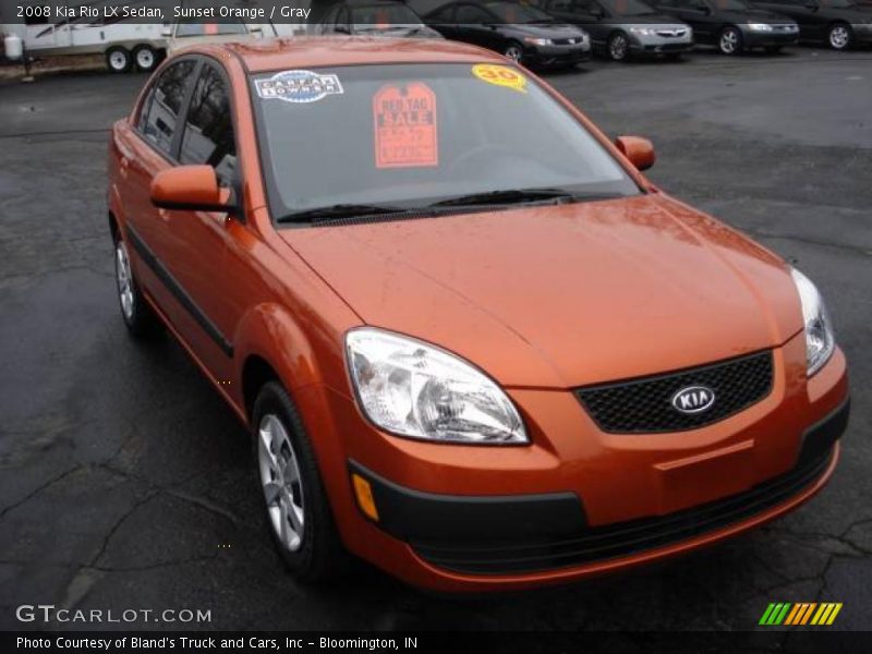 Sunset Orange / Gray 2008 Kia Rio LX Sedan