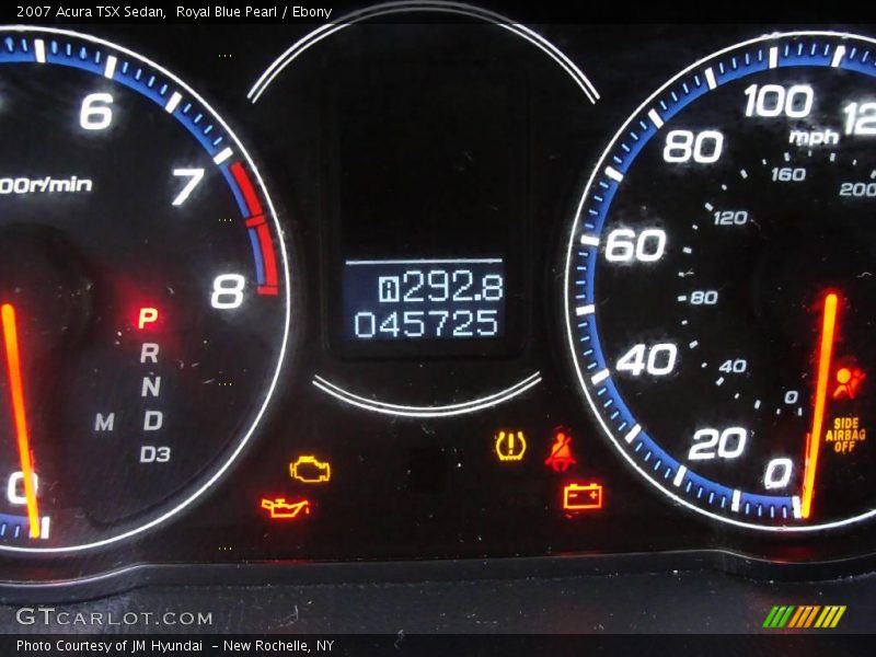 Royal Blue Pearl / Ebony 2007 Acura TSX Sedan