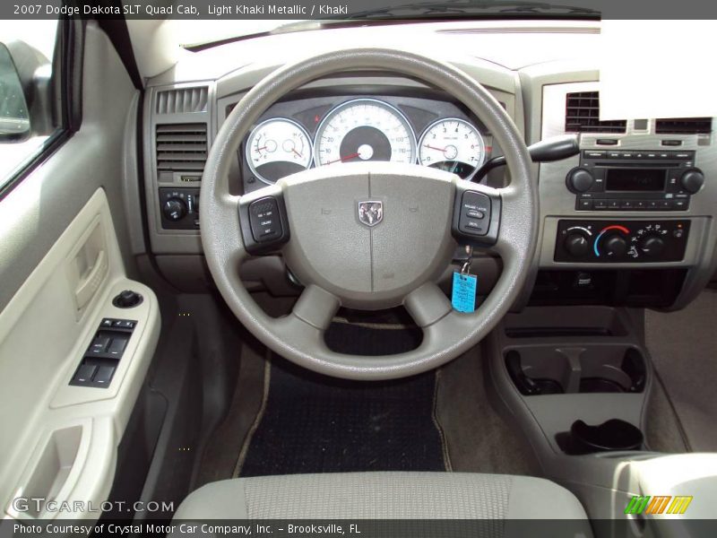 Light Khaki Metallic / Khaki 2007 Dodge Dakota SLT Quad Cab