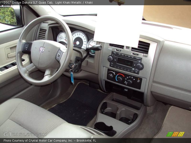 Light Khaki Metallic / Khaki 2007 Dodge Dakota SLT Quad Cab