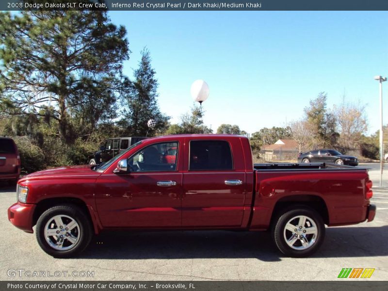 Inferno Red Crystal Pearl / Dark Khaki/Medium Khaki 2008 Dodge Dakota SLT Crew Cab