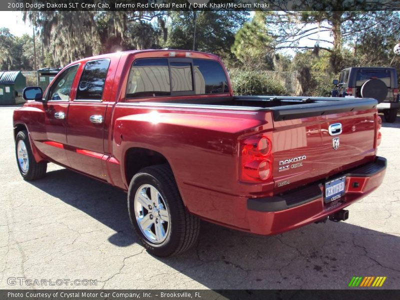 Inferno Red Crystal Pearl / Dark Khaki/Medium Khaki 2008 Dodge Dakota SLT Crew Cab
