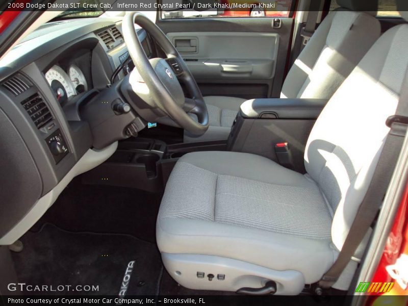 Inferno Red Crystal Pearl / Dark Khaki/Medium Khaki 2008 Dodge Dakota SLT Crew Cab