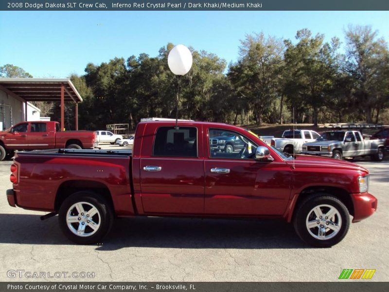 Inferno Red Crystal Pearl / Dark Khaki/Medium Khaki 2008 Dodge Dakota SLT Crew Cab