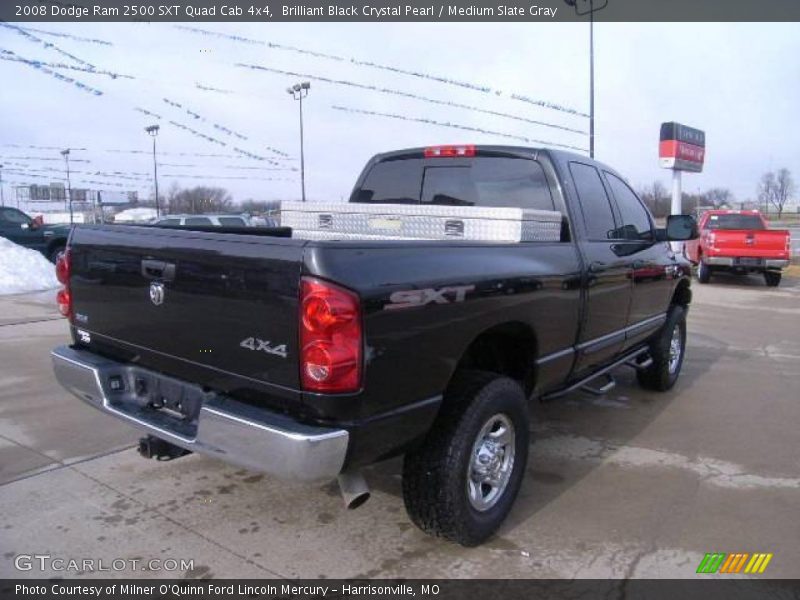 Brilliant Black Crystal Pearl / Medium Slate Gray 2008 Dodge Ram 2500 SXT Quad Cab 4x4