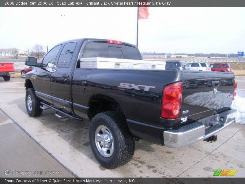 Brilliant Black Crystal Pearl / Medium Slate Gray 2008 Dodge Ram 2500 SXT Quad Cab 4x4