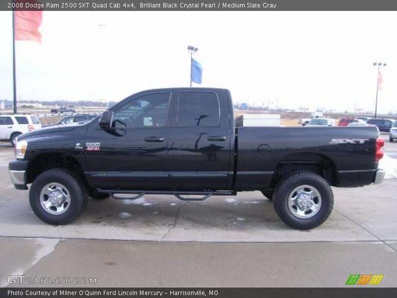 Brilliant Black Crystal Pearl / Medium Slate Gray 2008 Dodge Ram 2500 SXT Quad Cab 4x4